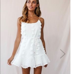 Montville Cami Strap Embellished Dress White